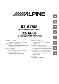 Notice ALPINE R2-A75M Recepteur