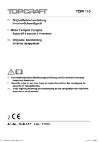 Notice TOP CRAFT TCIW 110 Schweißgerät