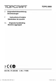 Notice TOP CRAFT TCPG 2800 Generator