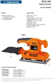Notice Bavaria by Einhell BOS 280 Ponceuse