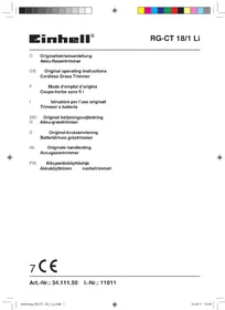 Notice EINHELL RG-CT 18/1 LI Débroussailleuse