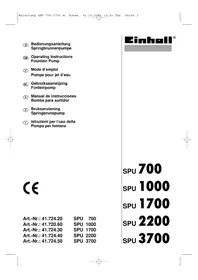 Notice EINHELL SPU 3700 Pompe de surface
