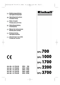 Notice EINHELL SPU 1700 Pompe de surface