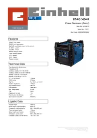 Notice EINHELL BT-PG 3600 R Groupe électrogène
