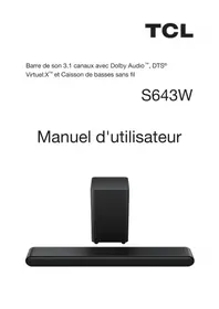 Notice TCL S643W Barre de son