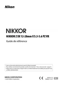 Notice NIKON NIKKOR Z DX 12-28MM F/3.5-5.6 PZ VR Objectif photo