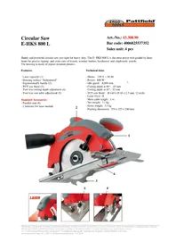 Notice Ergotools Pattfield E-HKS 800 L Scie