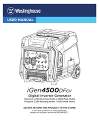 Notice WESTINGHOUSE IGEN4500DFCV Generator