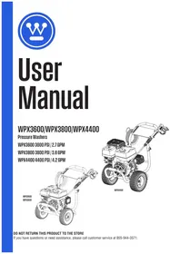 Notice WESTINGHOUSE WPX3600 Hidrolimpiadora