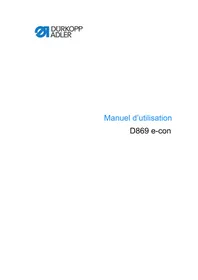 Notice Dürkopp Adler D869 E-CON Machine à coudre