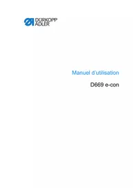 Notice Dürkopp Adler D669 E-CON Machine à coudre