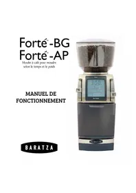 Notice Baratza FORTé BG Moulin à café