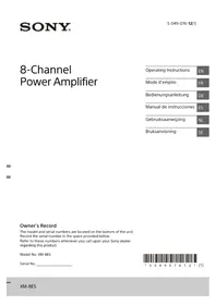Notice SONY XM-8ES Hi-Fi-anläggning