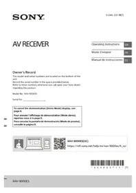 Notice SONY XAV-9000ES Reproductor/grabador de cd