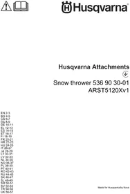 Notice HUSQVARNA ARST5120V1 Déneigeuse