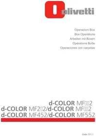 Notice OLIVETTI D-COLOR MF452 Non catégorisé