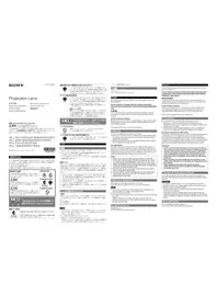 Notice SONY VPLL-Z4111 Accessoire de projecteur