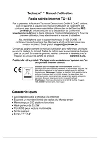 Notice TECHNAXX TX-153 Radio