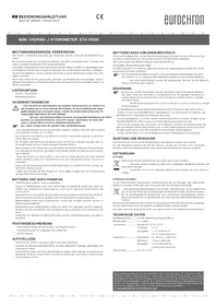 Notice Eurochron ETH 5500 Thermomètre