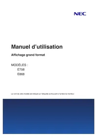 Notice NEC MULTISYNC E758 Moniteur