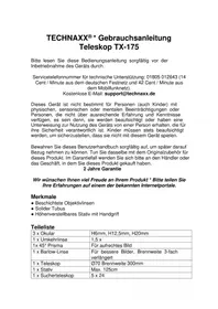 Notice TECHNAXX TX-175 Jumelles