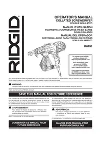 Notice RIDGID R6791 Destornillador