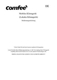Notice COMFEE MOBILE 5000 Airconditioning