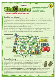 Notice Schmidt DINO-RALLYE Board game