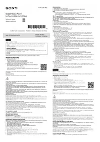 Notice SONY NW-ZX707 Chaîne Hi-Fi