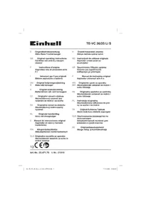 Notice EINHELL TE-VC 36/25 LI S Sesalnik