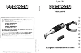 Notice PROXXON WB 220/E Perceuse