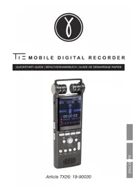 Notice TIE Audio MOBILE DIGITAL RECORDER Enregistreur audio