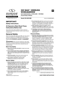 Notice Sun Joe 24V-WB1000 Uncategorized