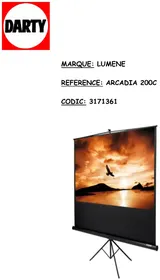 Notice LUMENE ARCADIA 200C Écran de projection