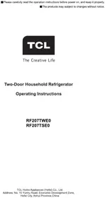 Notice TCL RF207TSE0 Réfrigérateur