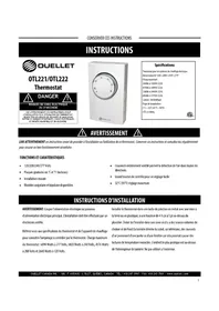 Notice Ouellet OTL221 Thermostat