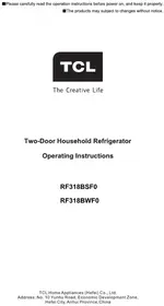 Notice TCL RF318BWF0 Réfrigérateur