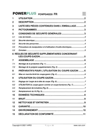 Notice PowerPlus POWPG40220 Coupe-herbe