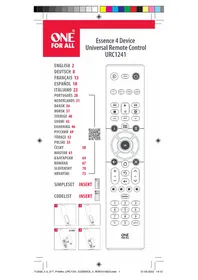 Notice ONE FOR ALL ESSENCE 4 URC 1241 Télécommande
