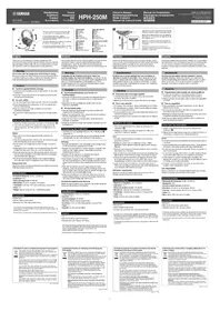 Notice YAMAHA HPH-250M écouteurs