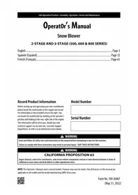 Notice TROY-BILT ARCTIC STORM 3410 XP Souffleur à neige