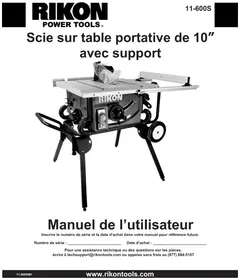 Notice RIKON 11-600S Scie