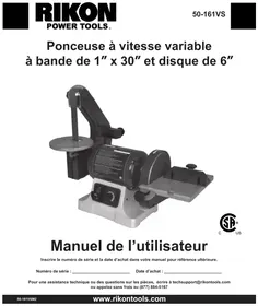 Notice RIKON 50-161VS Ponceuse
