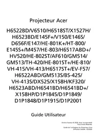 Notice ACER HE-810 Vidéoprojecteur