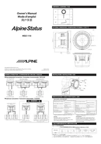 Notice ALPINE HDZ-110 Haut-parleur
