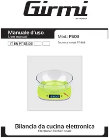 Notice GIRMI PS03 Bilance da cucina