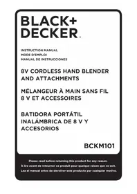 Notice BLACK & DECKER BCKM101 Blender