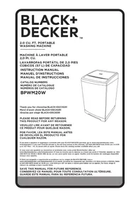 Notice BLACK & DECKER BPWM20W Washing machine
