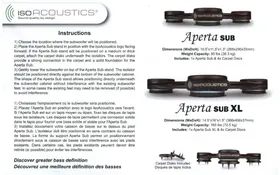 Notice IsoAcoustics APERTA SUB XL Non catégorisé