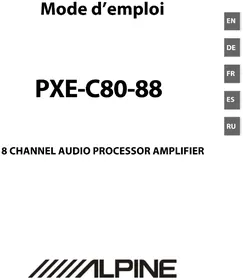 Notice ALPINE PXE-C80-88 Recepteur
